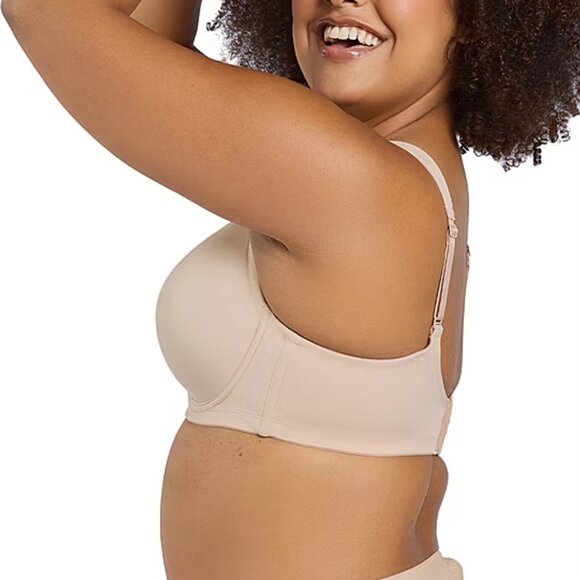 Leading Lady Seamless Full Figure Padded Underwire T-Shirt Bra-5028, Sand Sz 44A - Picture 3 of 4